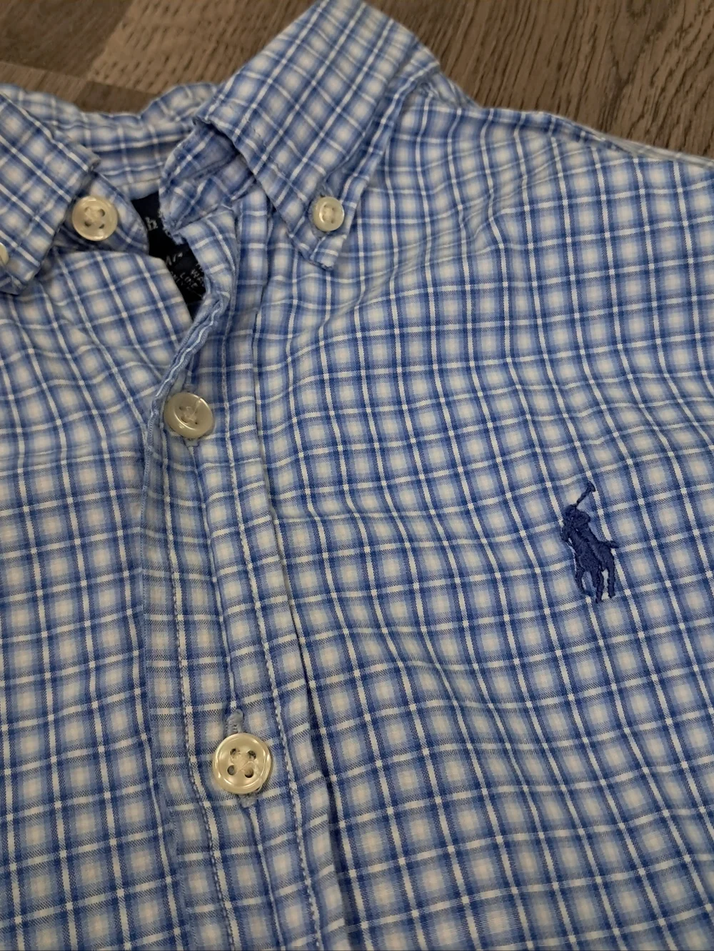 Ralph Lauren Blue Plaid Boy's Size Medium 12/14 Button-Down